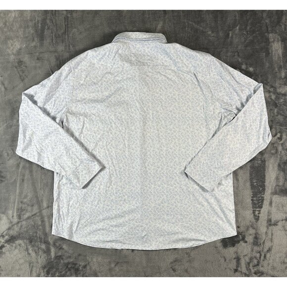 Johnston Murphy XC Flex Shirt XL Blue Long Sleeve Flip Cuff Button Up Stretch - Picture 2 of 6